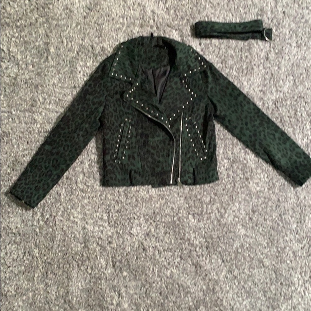 Nasty Gal Leopard Moto Jacket with Studs - Picture 16 of 16
